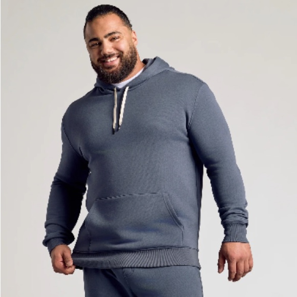 True Classic Mens Gray Blue Hoodie Stormy XL NWT